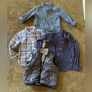Lot of 3 Long Sleeved shirts and Puffy vest (2T)